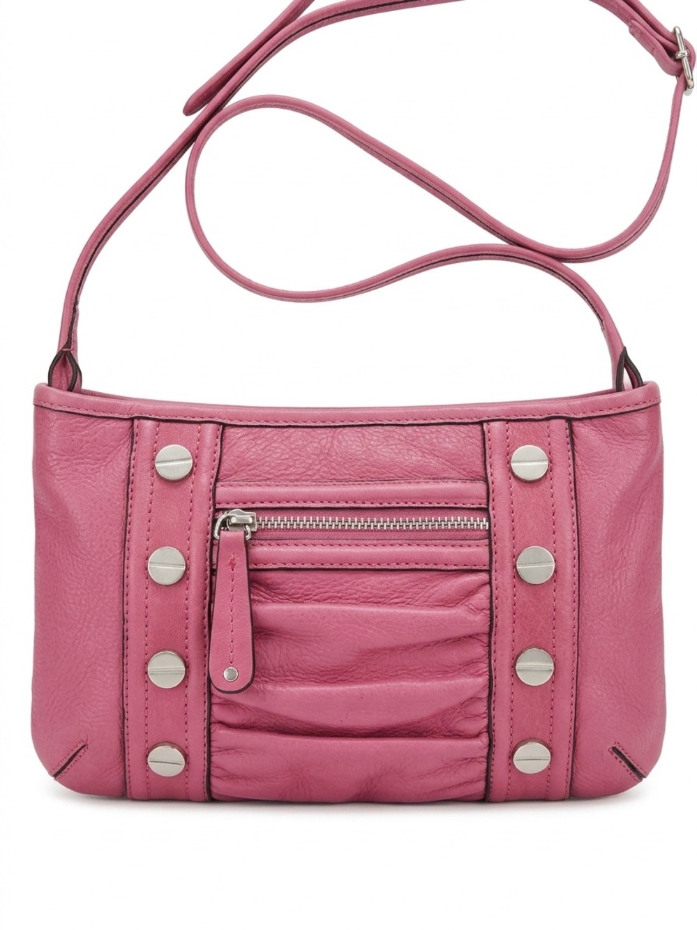 B. Makowsky Pink Leather Crossbody Bag Excellent Condition